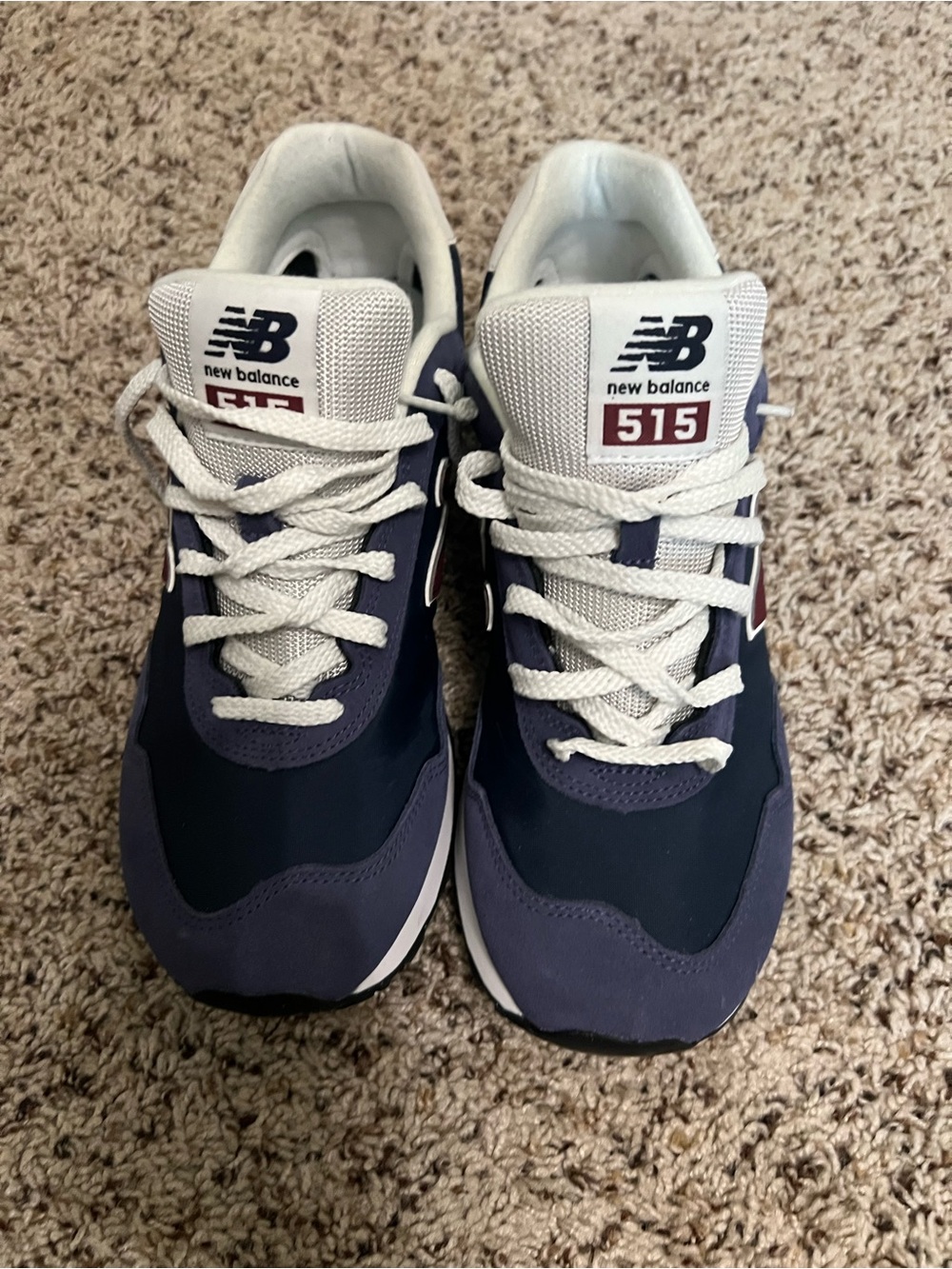 New Balance Men's 515 Navy and White Athletic Sneakers